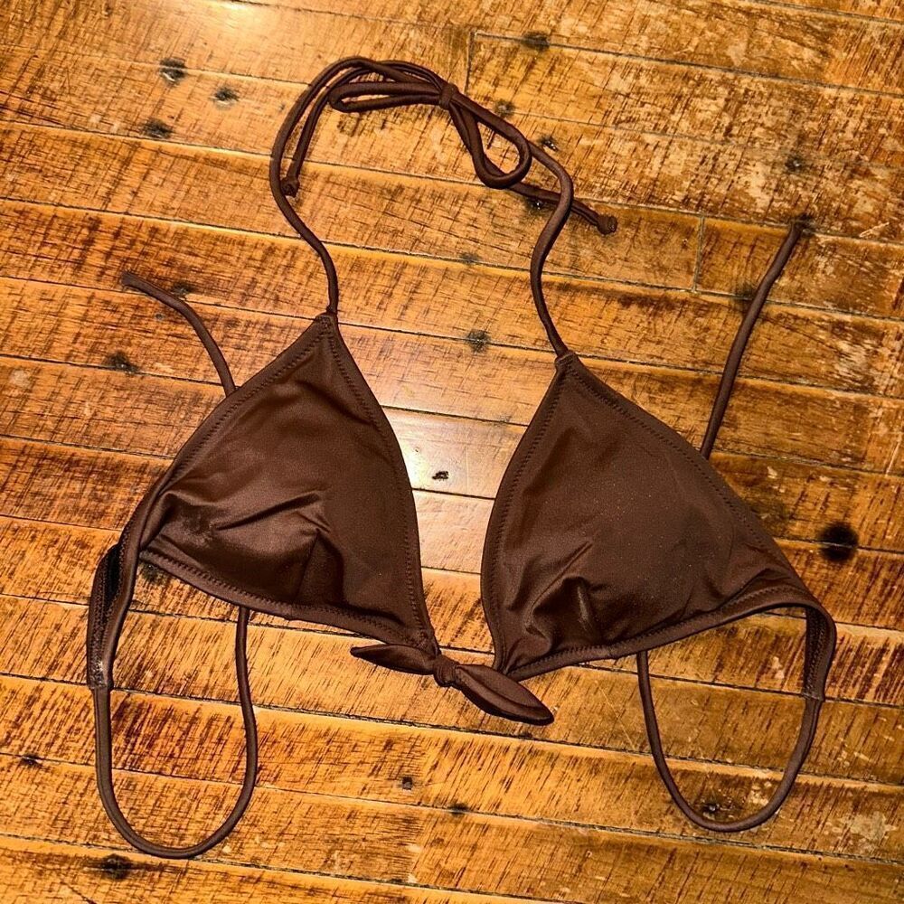 Victoria’s Secret brown S halter string bikini top